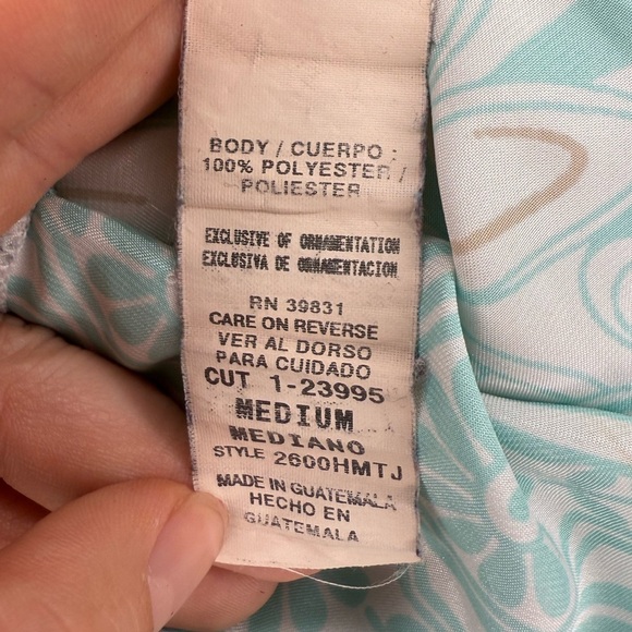 🌸 Beautiful Turquoise Floral Top by Takara – Size Medium 🌸 - Picture 8 of 9